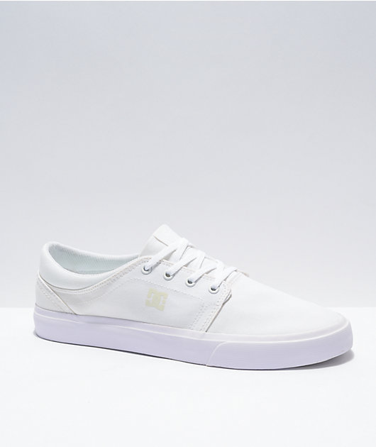 DC Trase TX White Skate Shoes Zumiez