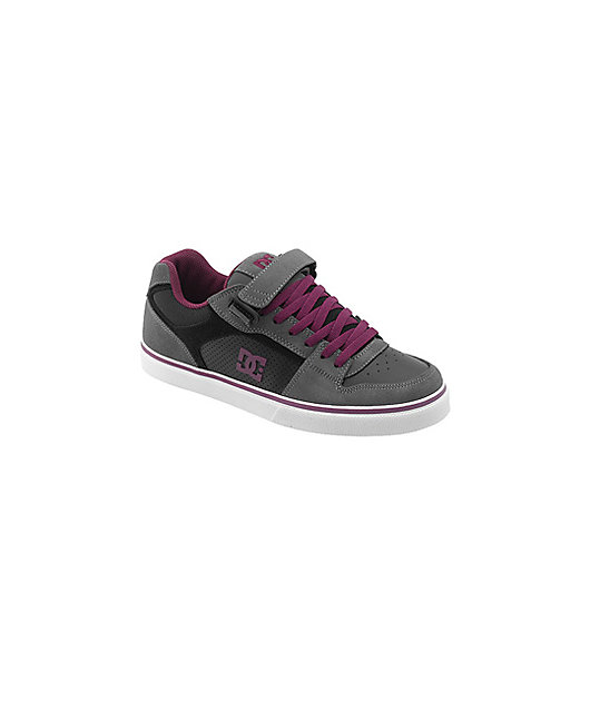 black and purple dc shoes