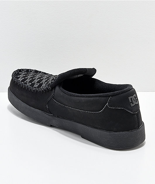 dc villain leather slip on shoes