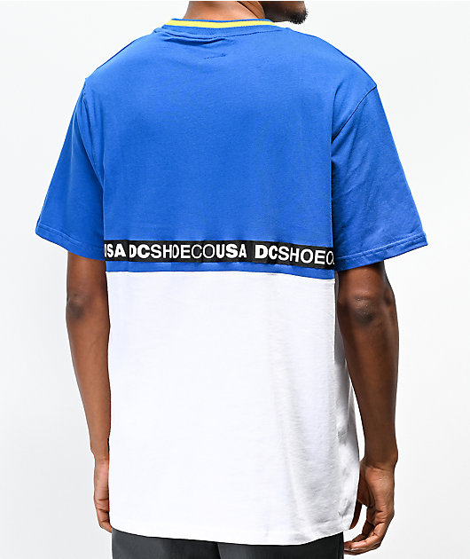 DC Walkley camiseta tejida en blanco y azul