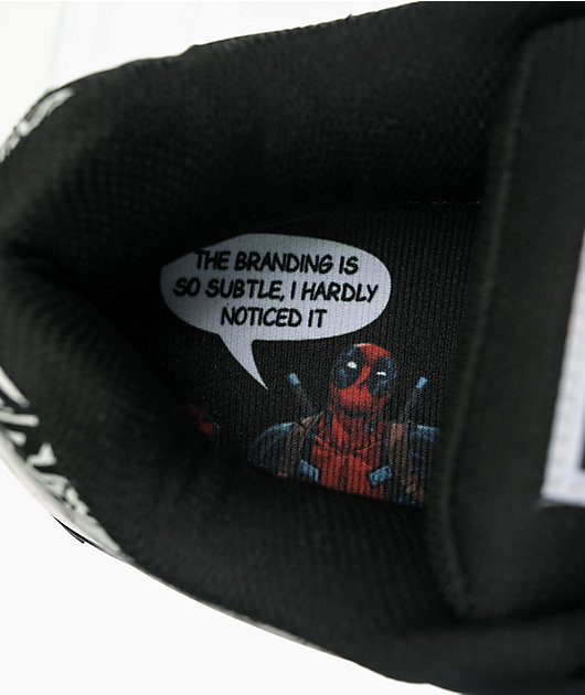 DC x Deadpool Court Graffik Black, White & Red Skate Shoes