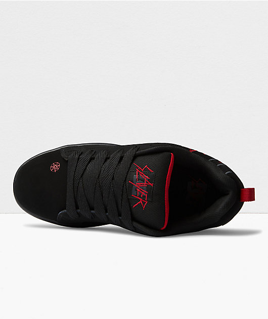 DC x Slayer Court Graffik Black & Red Skate Shoes 