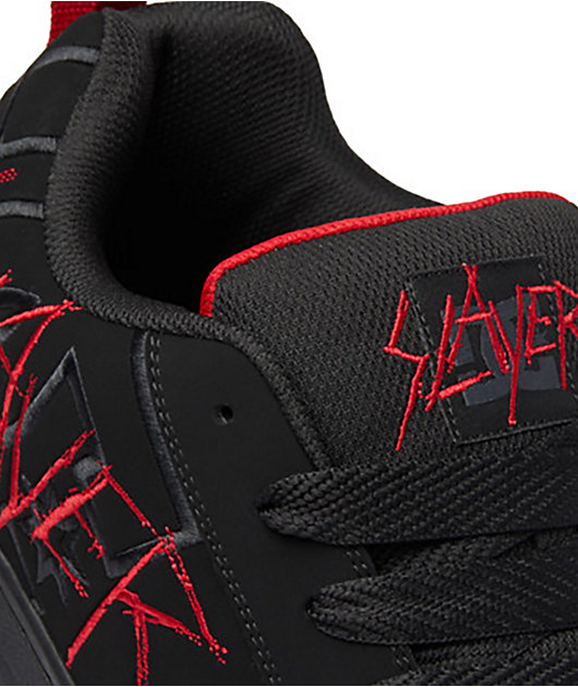 DC x Slayer Court Graffik Black & Red Skate Shoes 