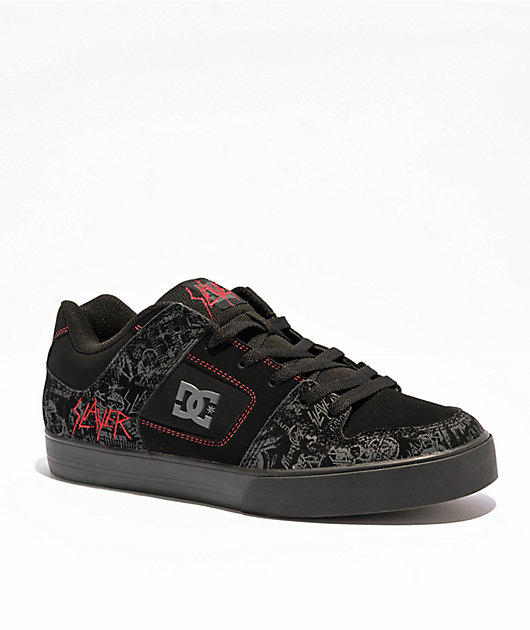 Shoes Pure Dc Mens Shoes Canada DC X Slayer Pure Black Red Skate