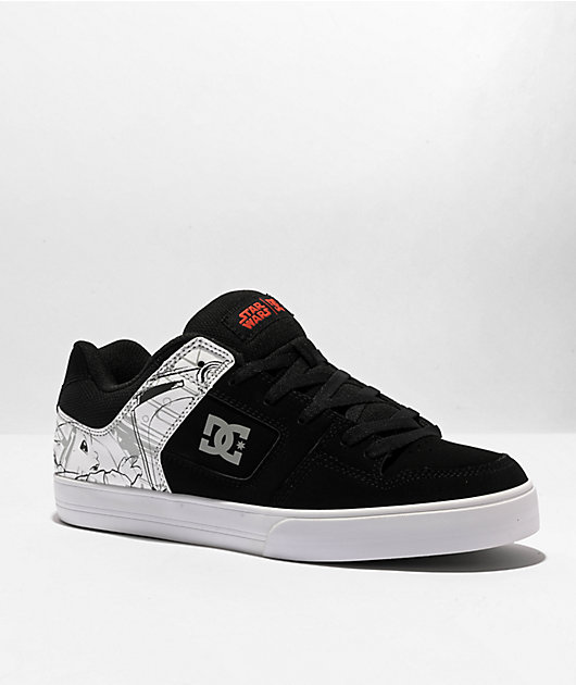 DC x Star Wars Pure Black, White & Grey Skate Shoes | Zumiez