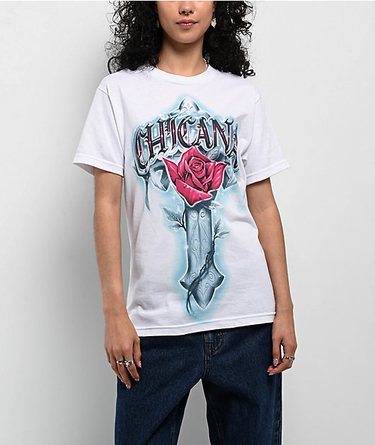 DGA Aztlan Chicana Spirit White T-Shirt