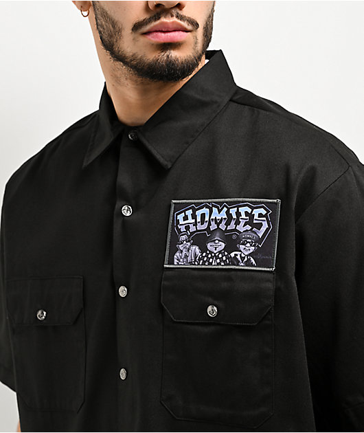 DGA Homies 8ball Trio Black Button Up Short Sleeve Shirt | Zumiez