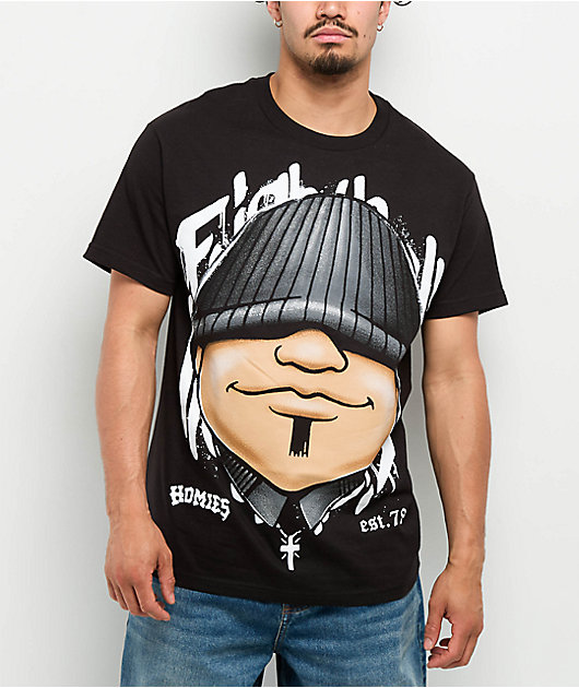 【ザ・森東×PARCO】HOMIES BIG TEE （2　BLACK） DGA Homies Big Face Droopy Black T-Shirt | Zumiez