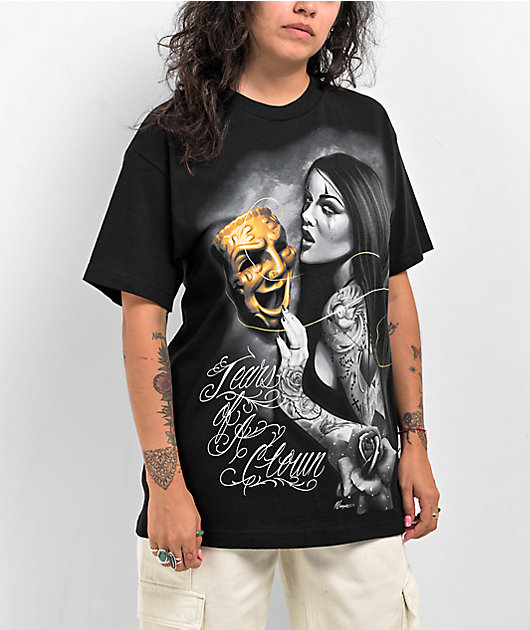 T-shirt à Manches Longues Et Logo Graffiti Gris Clair - Polos Et T