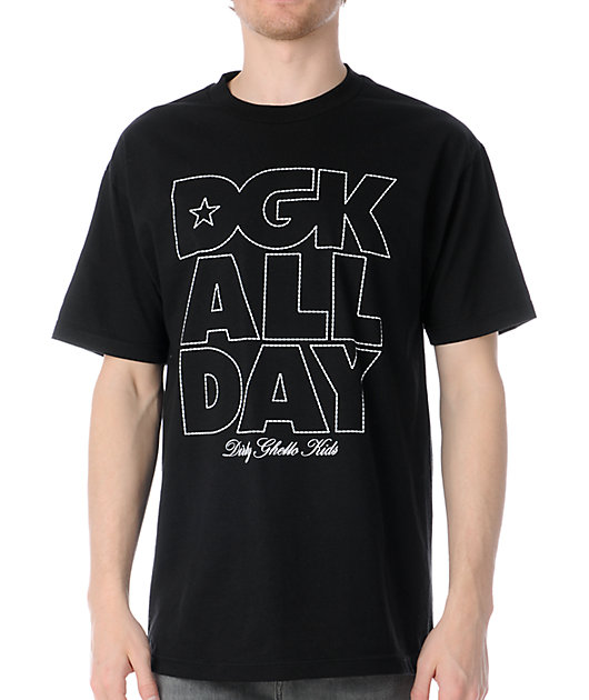 DGK All Day Outline Black T-Shirt | Zumiez