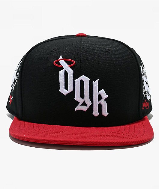 DGK Angelic Black & Red Snapback Hat