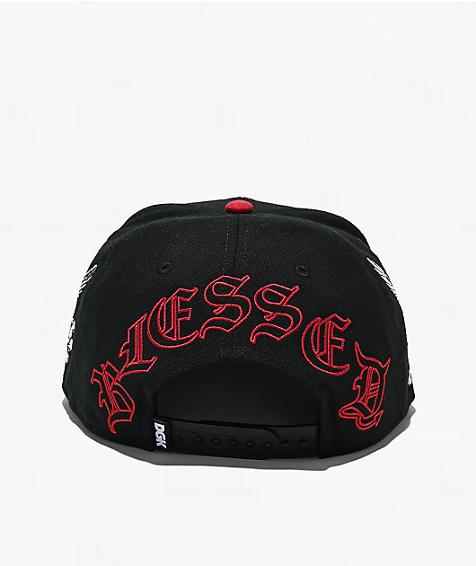 DGK Angelic Black & Red Snapback Hat