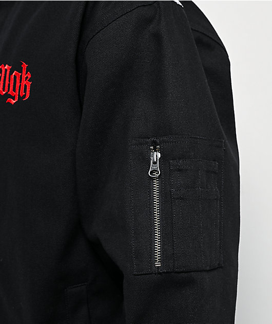 DGK Armory Black Hooded Bomber Jacket | Zumiez