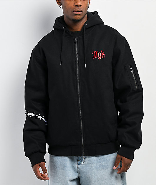 DGK Armory Black Hooded Bomber Jacket | Zumiez
