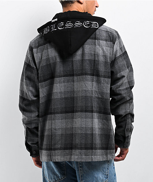 DGK Bliss Charcoal Hooded Flannel Shirt | Zumiez
