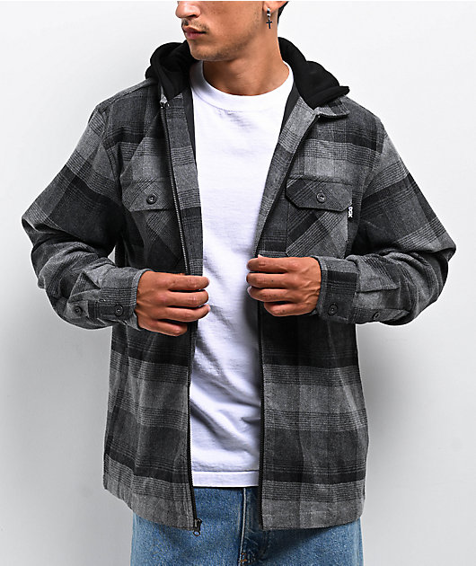 【DISCERNMENT】Face Wind Hood Shirt DGK Bliss Charcoal Hooded Flannel Shirt | Zumiez