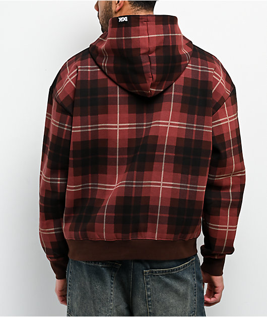 DGK Brickyard Red Plaid Zip Hoodie | Zumiez