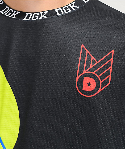 black and neon green long sleeve shirt
