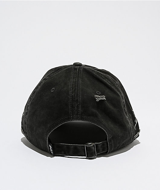 DGK Divinity Distressed Black Strapback Hat | Zumiez