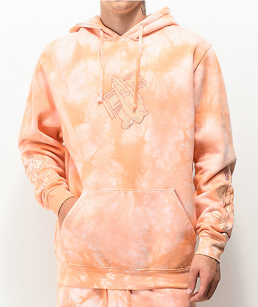 Peach tie dye sweatshirt sale