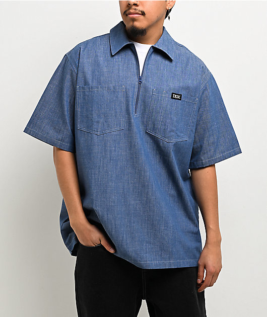DGK Eternity Blue Quarter Zip Work Shirt