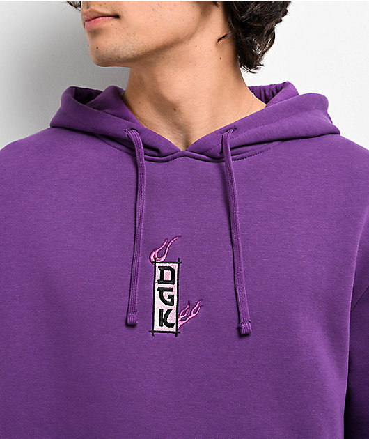 Maharishi Fire Phoenix-embroidered drawstring hoodie - Purple