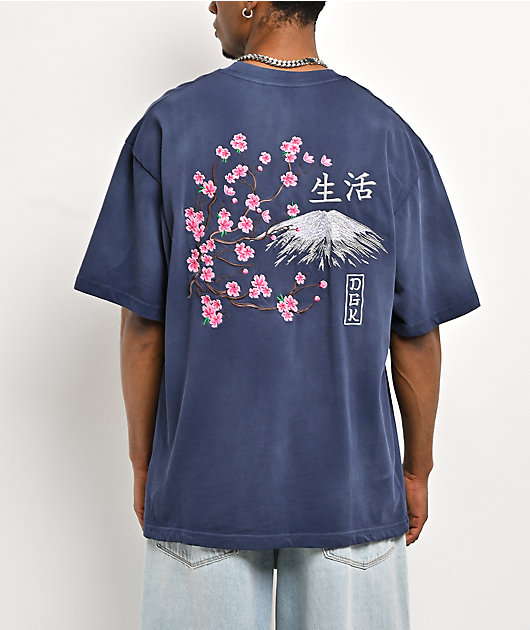 【(^.^)】GINJI drape T-shirt DGK Fuji Indigo Wash T-Shirt | Zumiez