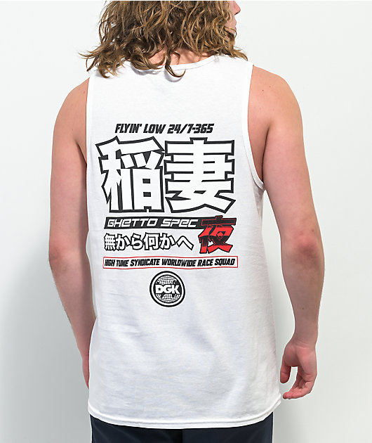 DGK Ghetto Spec camiseta sin mangas blanca