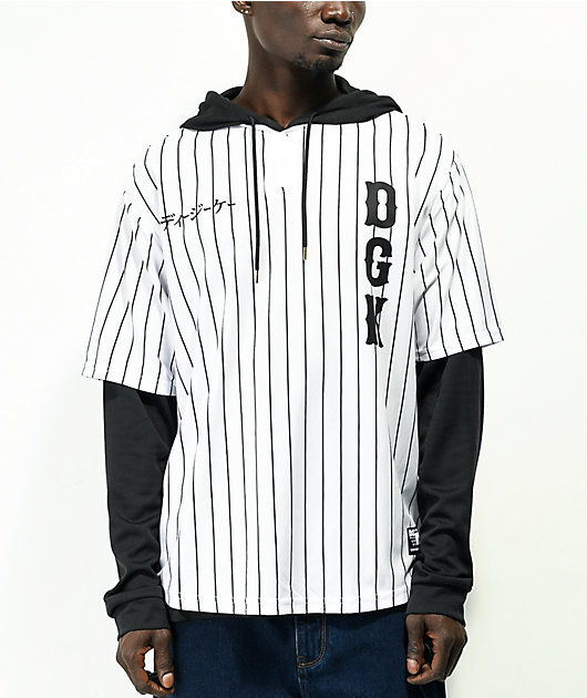 DGK Good Luck 2Fer sudadera de béisbol blanca y negra