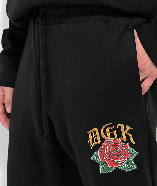 DGK Guadalupe Embroidered Black Sweatpants | Zumiez