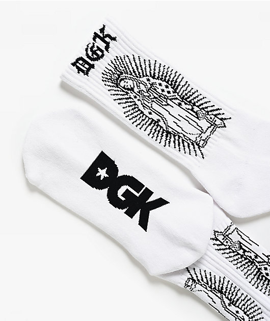 DGK Guadalupe White Crew Socks