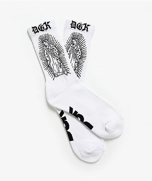DGK Guadalupe White Crew Socks