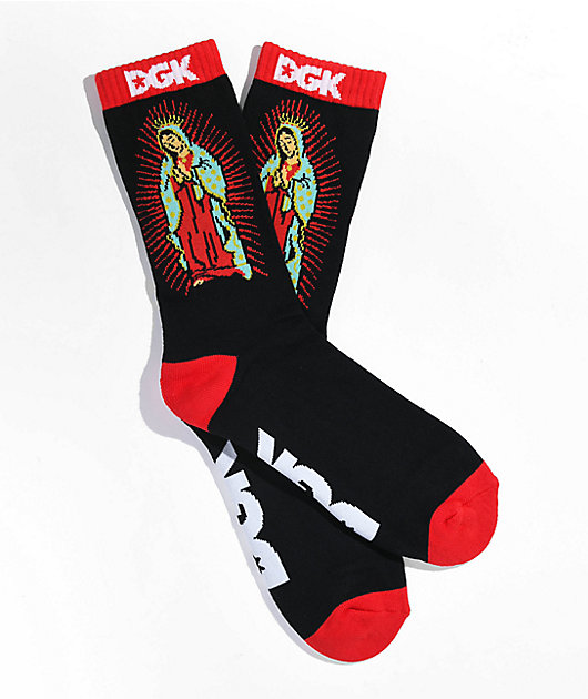 DGK Guadalupe calcetines negros y rojos
