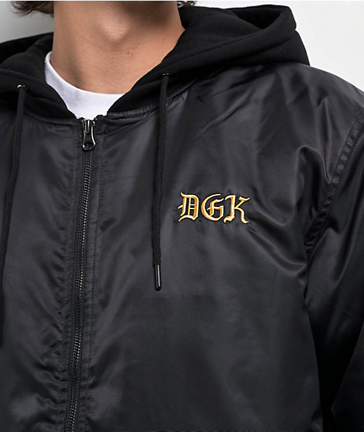 DGK Guerrero Black Hooded Bomber Jacket