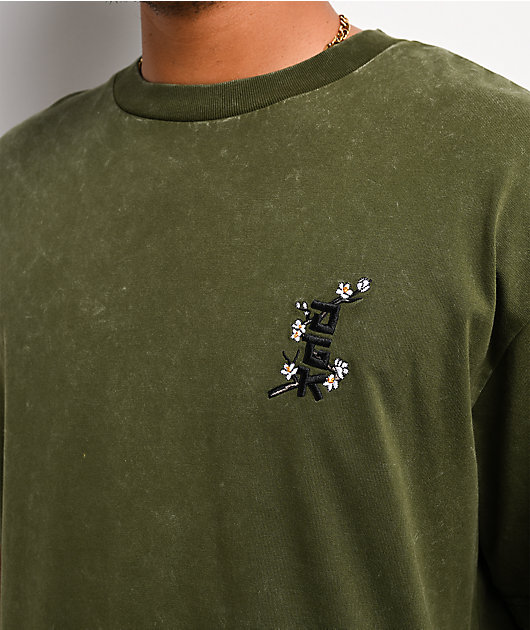 DGK Haiku Olive Green Wash Boxy T-Shirt | Zumiez