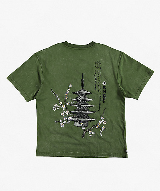 333k. グラフィック Tシャツ DGK Haiku Olive Green Wash Boxy T-Shirt | Zumiez