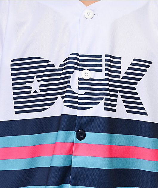 DGK Havana White, Blue & Pink Baseball Jersey