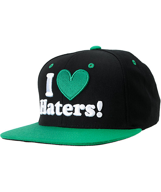 DGK I Love Haters Black & Green Snapback Hat