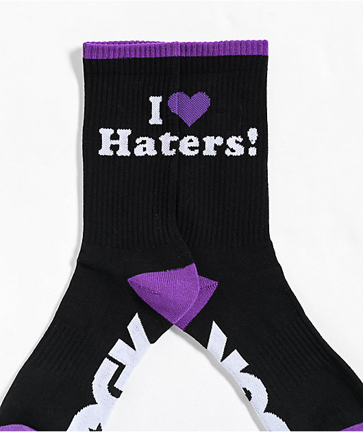 DGK I Love Haters Black & Purple Crew Socks