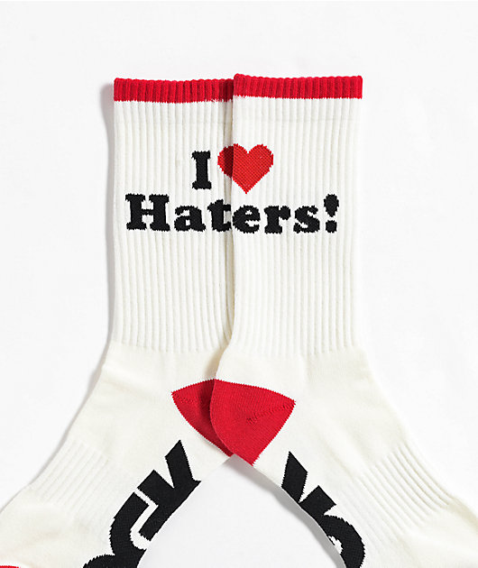 DGK I Love Haters Sand & Red Crew Socks