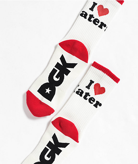 DGK I Love Haters Sand & Red Crew Socks