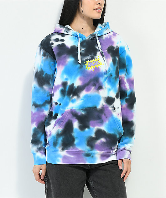 DANZY Purple Blue high quality Tie Dye Hoodie XS