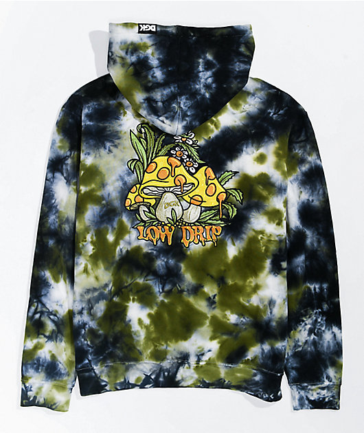 DGK Low Drip tie dye azul y amarillo sudadera con capucha
