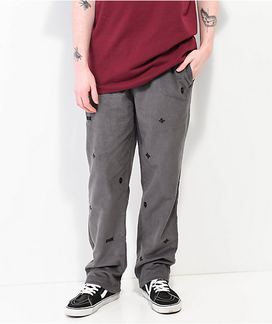 2024 QUIET SPORT “Do Pants Cords” Charcoal Gray sizeL DGK Monogram Charcoal Corduroy Pants | Zumiez