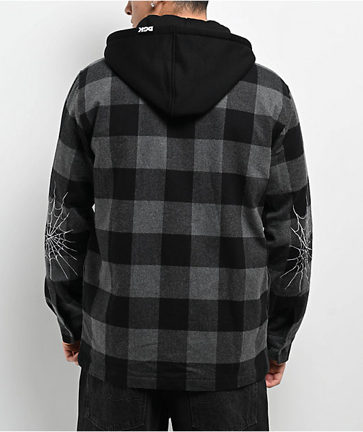 DGK Monterey Black Hooded Flannel Jacket | Zumiez