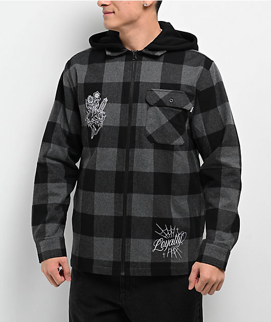 DGK Monterey Black Hooded Flannel Jacket | Zumiez