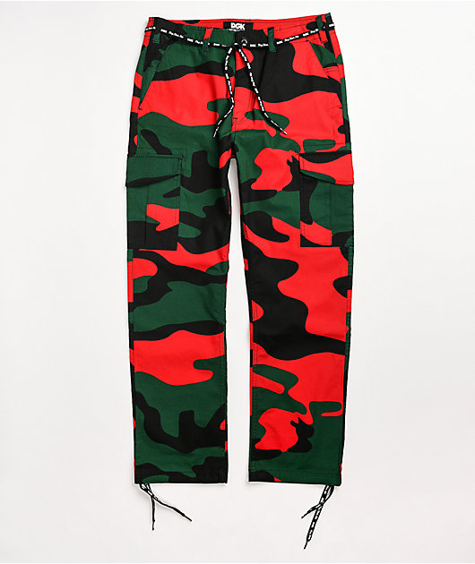 Stylish Red and Black Cargo Pants