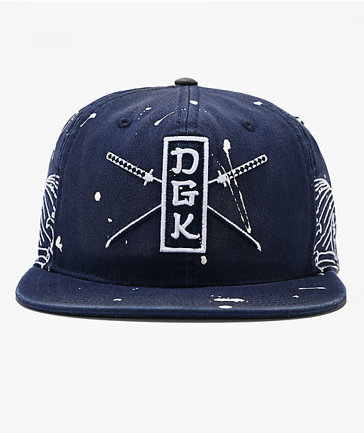 DGK Oceans Splatter Indigo Wash Snapback Hat