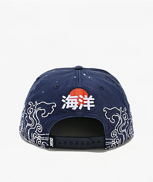 DGK Oceans Splatter Indigo Wash Snapback Hat