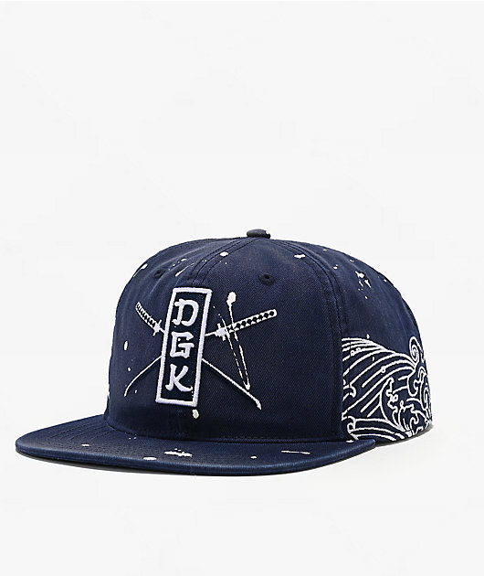 DGK Oceans Splatter Indigo Wash Snapback Hat